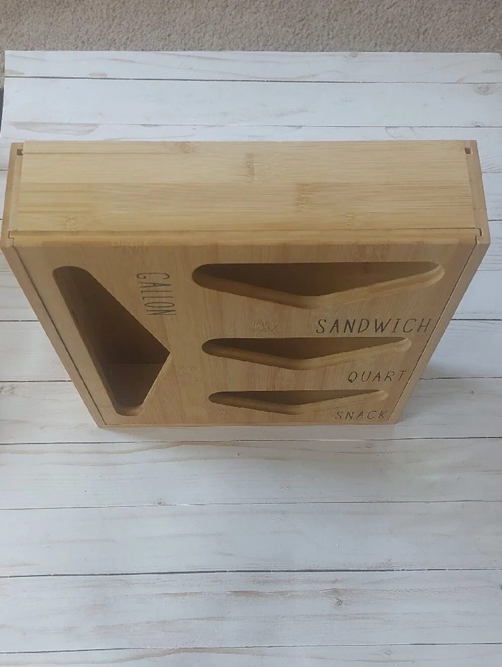 Bamboo Sandwich Bag Organizer - Natural